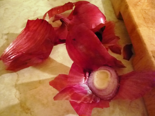 Other kinds of things I save for broth: Onion Scraps!